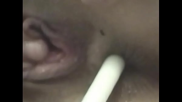 Horny blonde sticks candles in her pussy and ass  