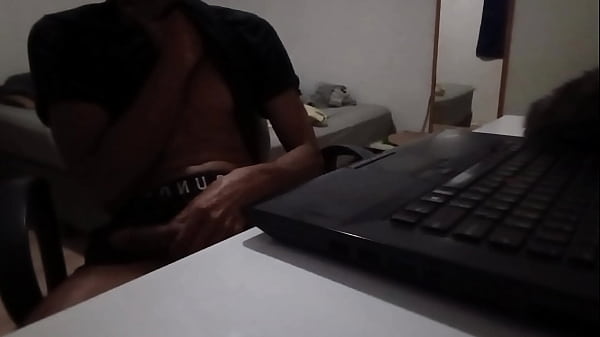Really Horny Dirty gay jerking off Big Dick While Moaning at work