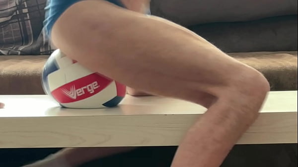 On the Table in tight Briefs with Volleyball for Muscle Compression and Myofascial Unwinding - clips  