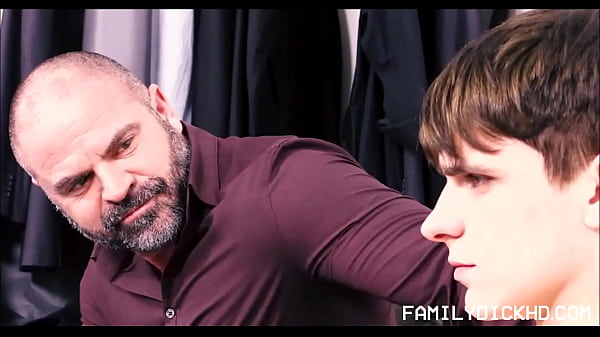 Bear Step Dad Sex With Twink Step Son After Catching Him Stroking His Big Dick  