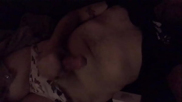 Solo boy masturbates while wearing panties, hot must see big cock