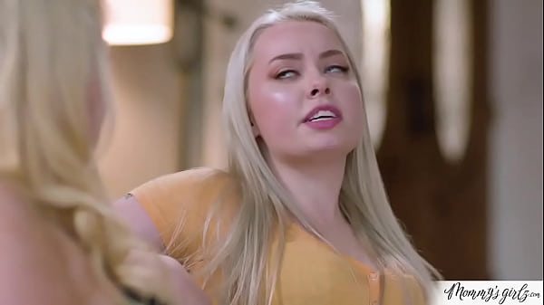 Busty milf stepmom Christie Stevens and her lesbian stepdaughter Haley Spades titsuck and kiss.The cougar spreads her legs,then the teen licks her.