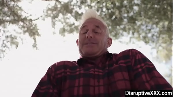 Creepy gay grandpa taking care of wounded backpacker