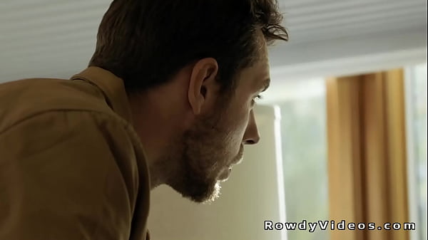 Carter Woods takes a photos of a married man Dante Colle while cheating then he blackmails him and with big cock anal fucks him on the sofa