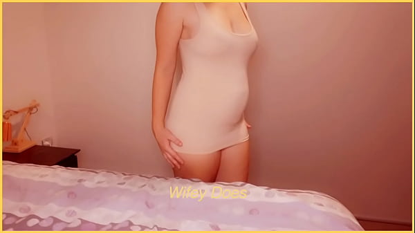 MILF gets nude in skin tight dress  