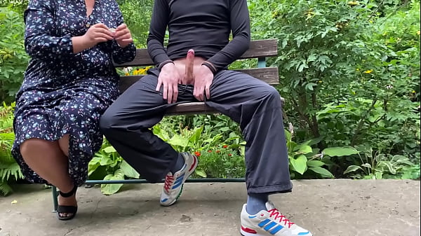 Curvy mother-in-law made me cum in a condom on the street