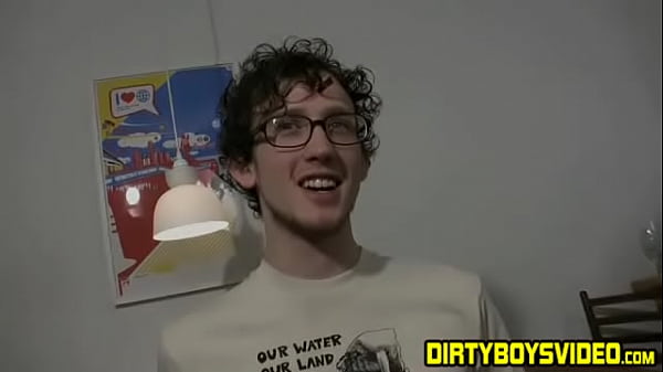 Hot young twink teasing his hairy cock