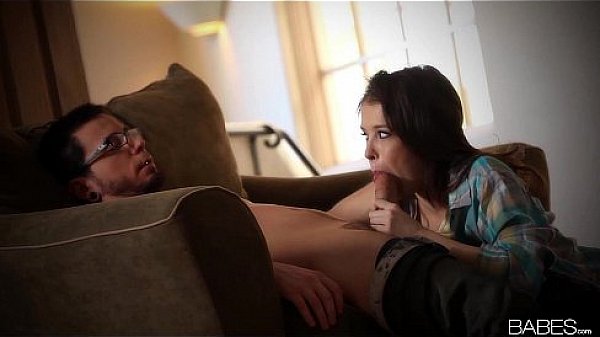 Beautiful brunette with perfect natural breasts has passionate sex