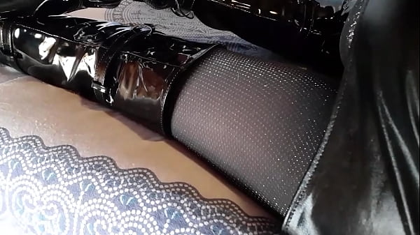 Laura on Hee step sister beautiful legs on pantyhose, microskirt and high heels  