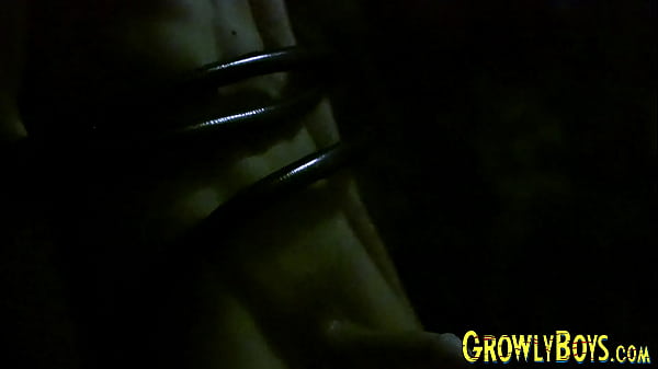 Furry voyeur jerking off to anal play