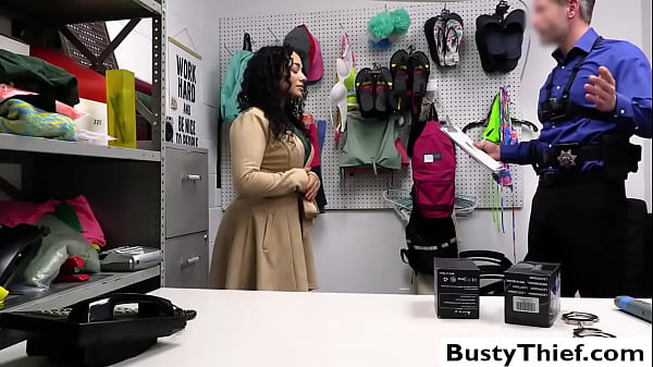 Beautiful brunette milf Brianna Bourbon tries to shoplift a bright Christmas lights but she was not successful and brought in the office to fuck.  