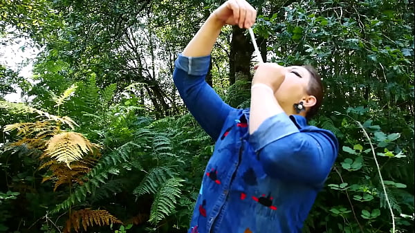 Looking for condoms in the woods