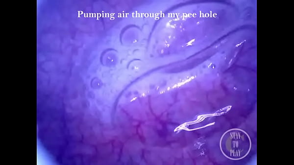 Pumping Air into my full Bladder with the Minicam inside