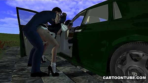 Busty 3D cartoon maid getting fingered and fucked