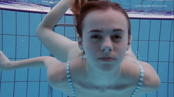 Anna Netrebko swims underwater in swimming pool purely naked