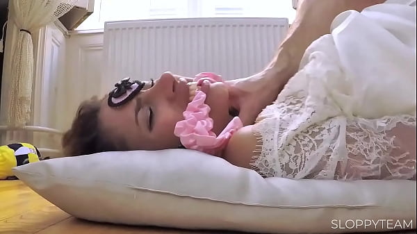 POV Close Up - tied up Bondage Sex & BJ Spit on her Face