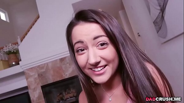 Hot teen babe Lily Adams deep throats cock