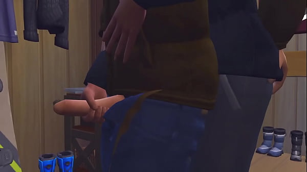 Snowboard buddies get warm together after some winter fun  