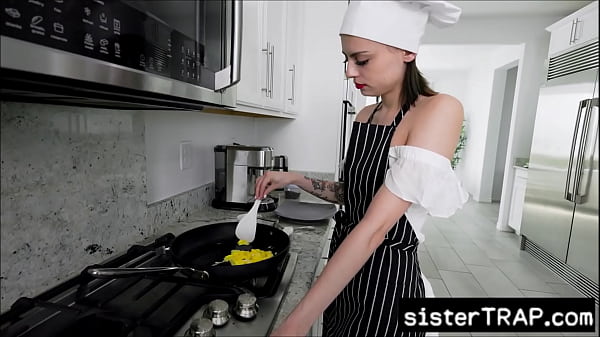 Lets his horny stepsister grab his cock