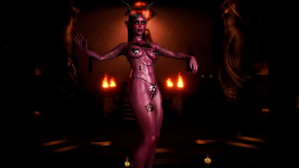 Sexy wild demon girl seduces you with unholy ritual dance in abandoned ruins