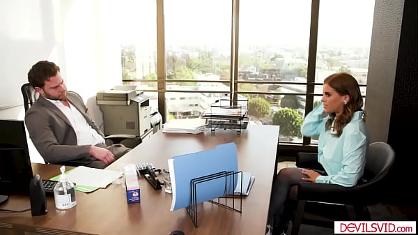 A boss caught his brunette secretary masturbating.The big tits babe deepthroats him,sucks his balls then rims his ass.Then guy anals her in his office 