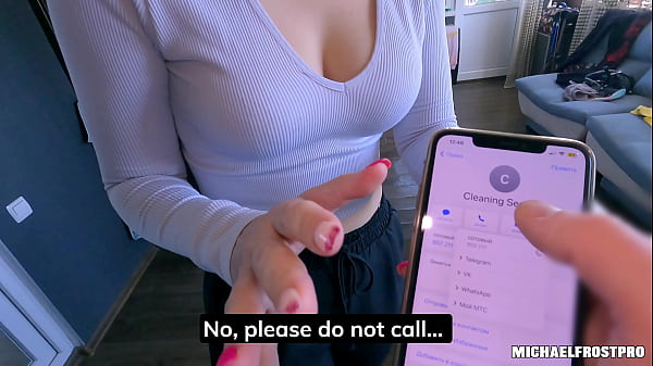 The useless cleaner pays for the fuck-up with her pussy!