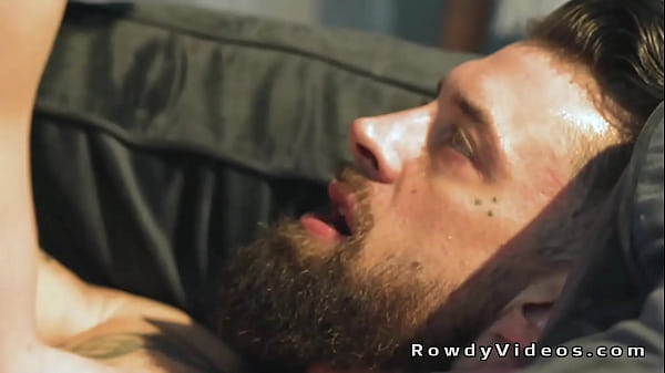 Tattooed muscle gay Alpha Wolfe takes newbie in porn industry Grant Ducati and sucks his cock in sixty nine position then anal fucks and cums on him