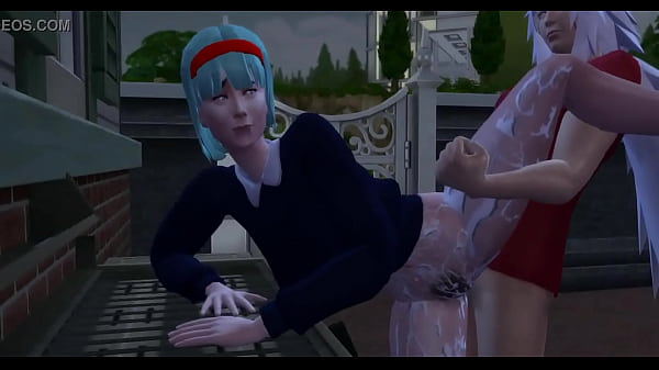 Parody Hentai Epi 4 jiraiya fucking outdoors with bulma and number 17 sees how he is unfaithful to vegeta he also wants to join to have a threesome