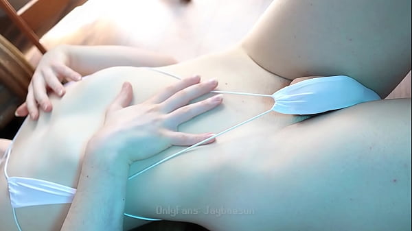 Tiny Lingerie Femboy Strokes Huge Dick and Spills Load