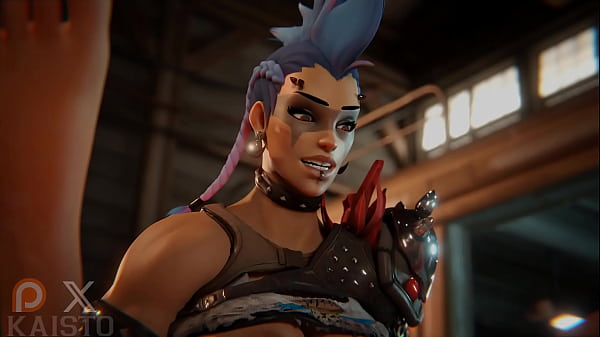 Junker Queen from overwatch rides guy hard amazoness style until she's satified.