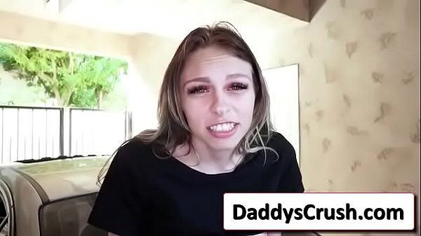 Sexy teen girl play outdoor with thick hard dick stud 