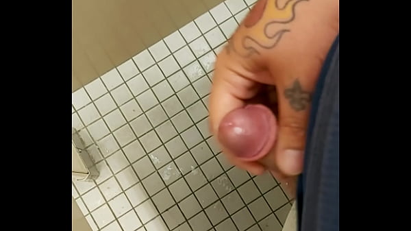 Jerking off and busting a load all over