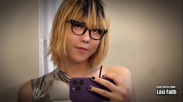 Sweet Asian ladyboy anal play cumshot