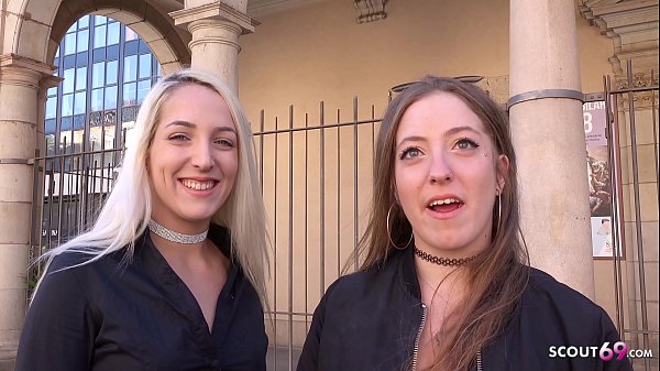 GERMAN SCOUT - TWO CRAZY TEENS TALK TO FFM THREESOME STREET CASTING SEX FOR CASH