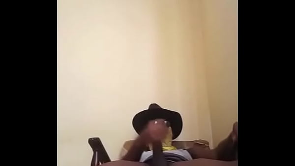 Disrespectful dirty talking black thug jerks off and nut