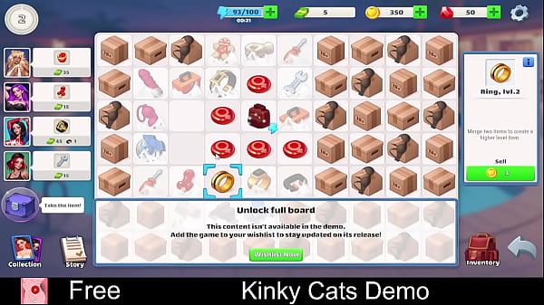 Kinky Cats Demo (free game itchio) Casual, Dating Sim, Puzzle