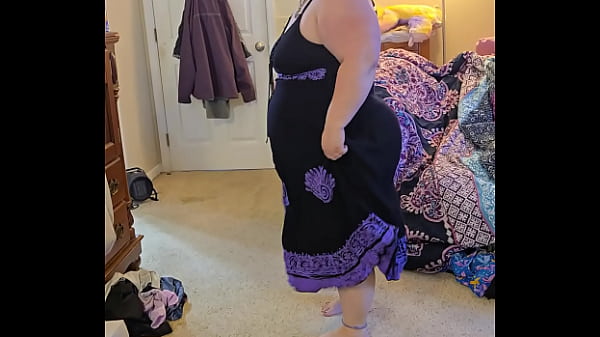 Bbw dance and strip in black dress
