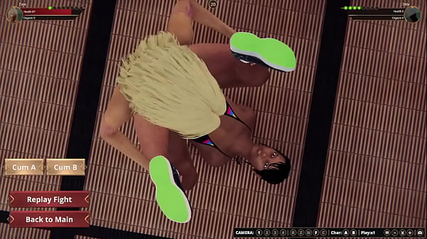 Dela and Faye having a catfight in the dojo 