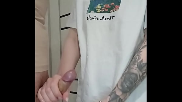 stepmom's friend jerked off my dick at a house party