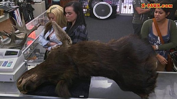 Two lesbians pawn their asses and get fucked for money