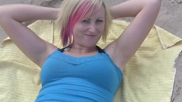 Teen amateur Elicia outdoor public nudity nude babe