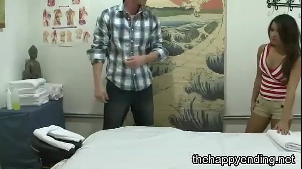 asian  gives guy happy ending  