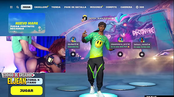 my stepsister interrupts me while I was playing fortnite live, to have hard sex