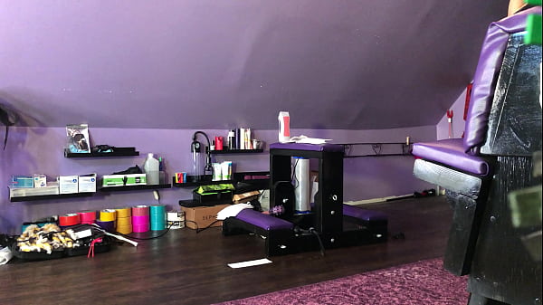 Dominatrix Waxing Man;s Legs  