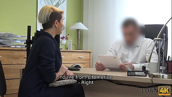 LOAN4K. Curvy chick got off while asking for a loan for her business  