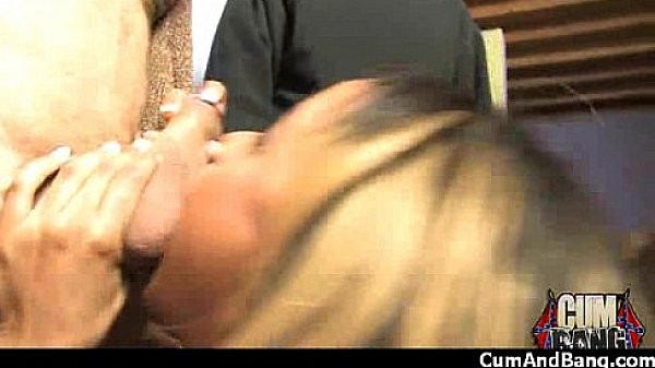 Nasty black girl grouped and facialed 13  