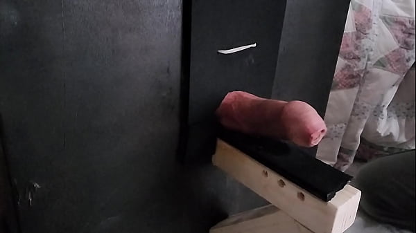 Whipping my Hard Cock on the Block 