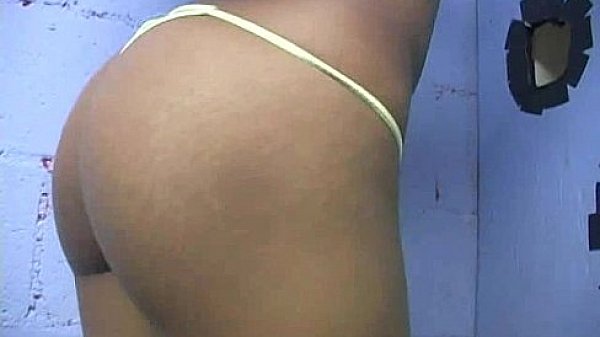 Ebony Hottie Milking Cocks in the Gloryhole 25