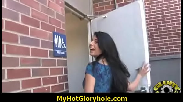Gloryhole interracial cock licking and sucking 18
