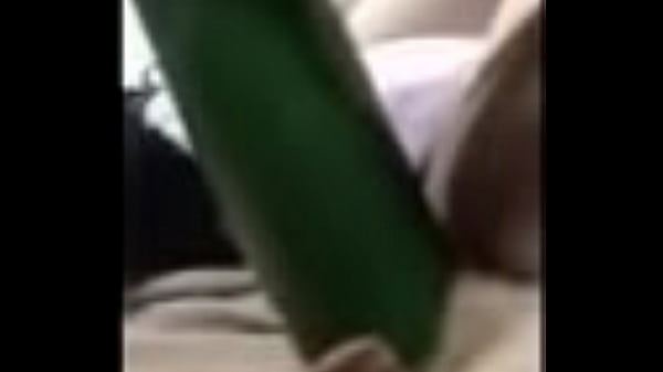 Cucumber fucking to show her man